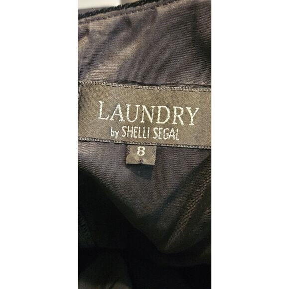 Laundry by Shelli Segal Velvet Jumpsuit SZ 8 Rhinestone Buttons Sleeveless READ - Picture 9 of 11